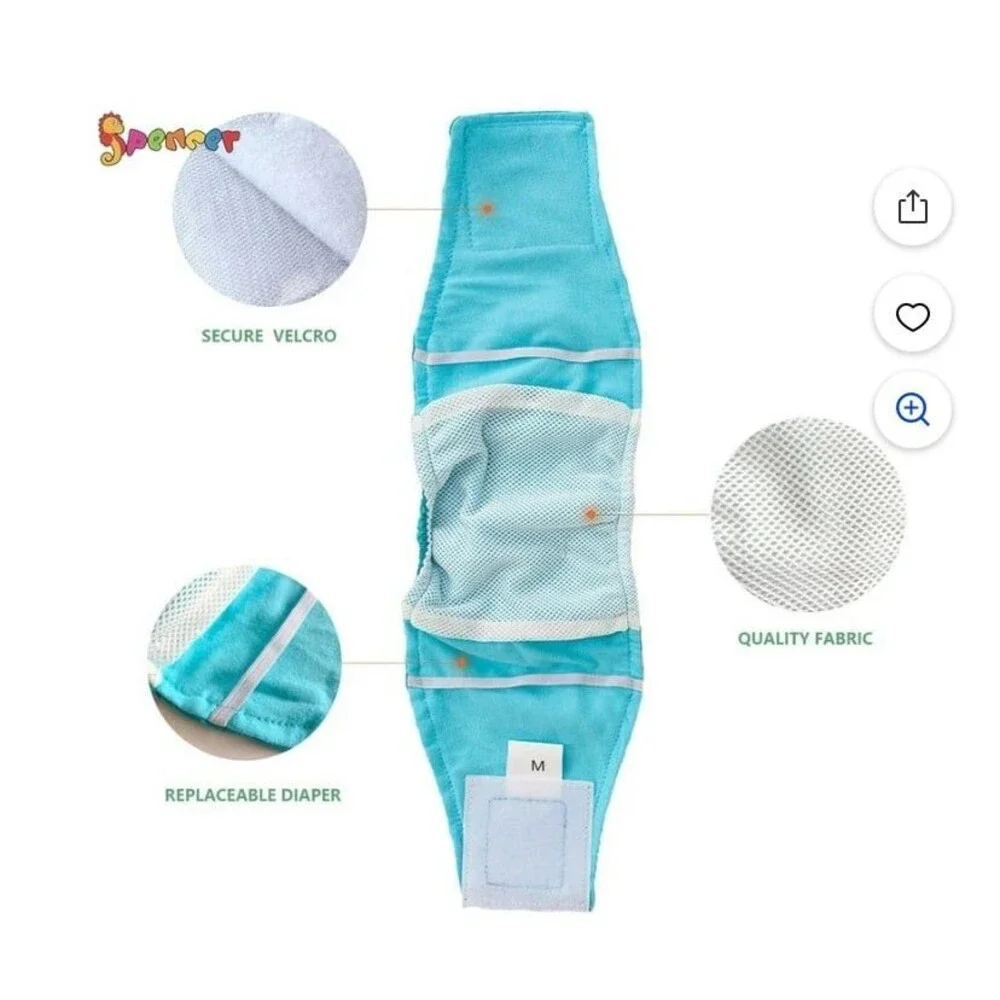 Belly Bands for Male Dogs - Washable Dog Diapers Male Sz X-Large New (Reusable )